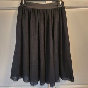 Modcloth Black Tulle Knee Length Midi Skirt